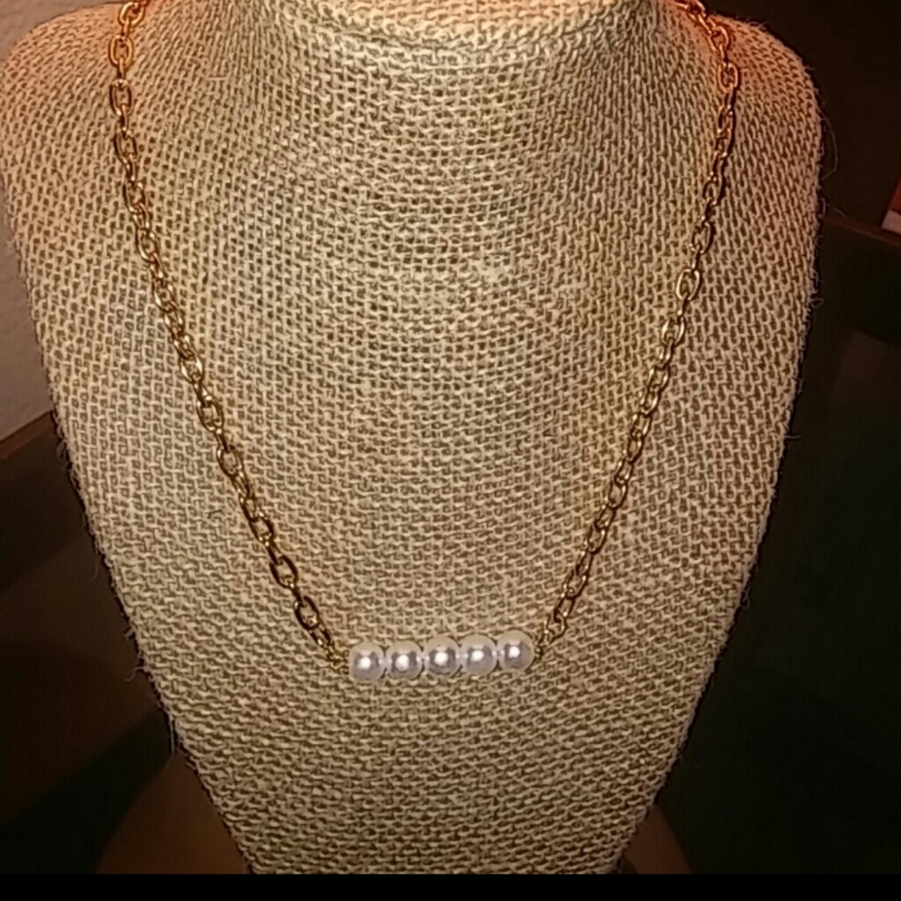 Hand Crafted Faux Pearl Necklace